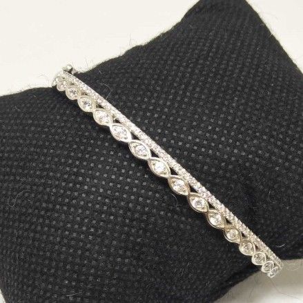 925 Sterling Silver AD Diamond Ladies Bracelet