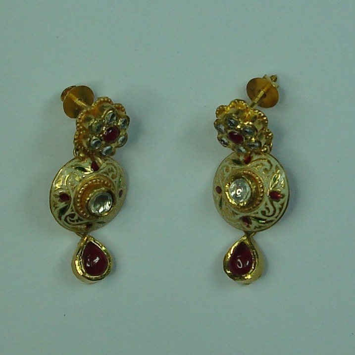 Antique jadtar kundan earrings akm-er-010