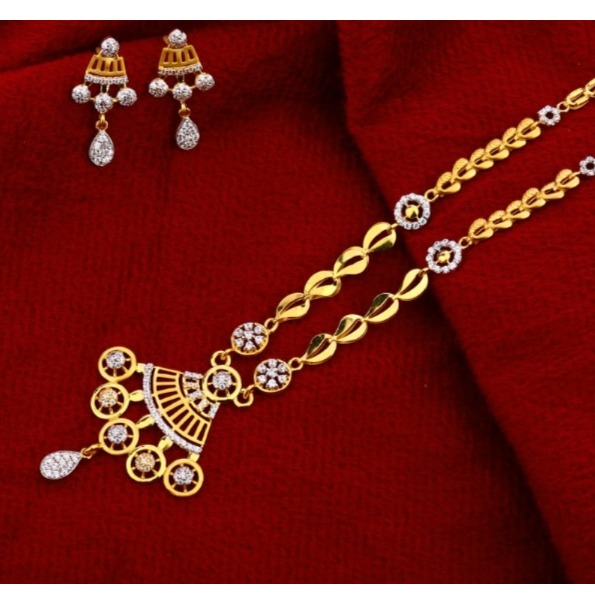 22 carat gold designer ladies chain necklace set RH-NS370