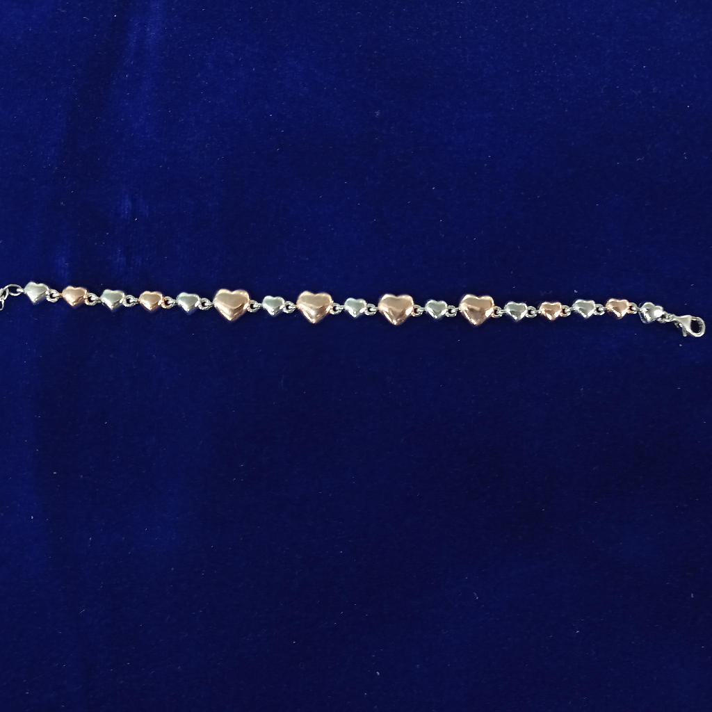 92.5 silver bracelet heart shape Rose gold piece step by step