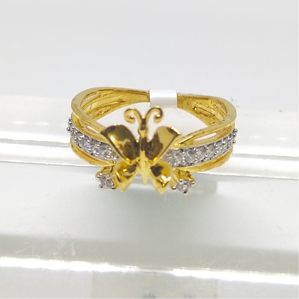 22K butterfly shaped diamond ring