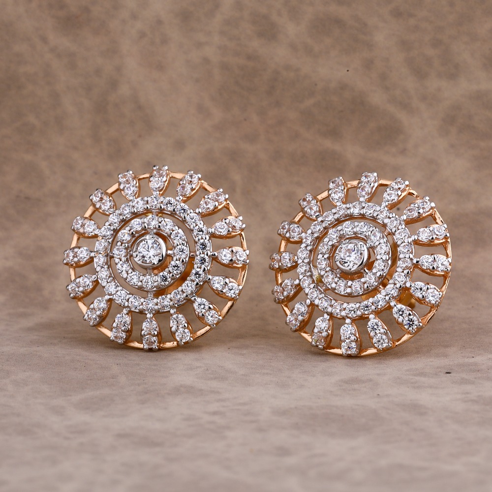 750 Rose Gold stylish Ladies Earring RE168