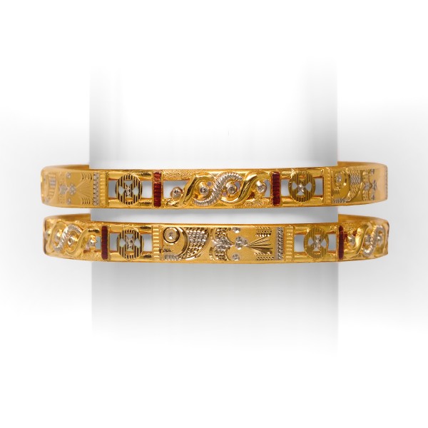 22 KT TRADITIONAL DOUBLE PIPE BANGLE