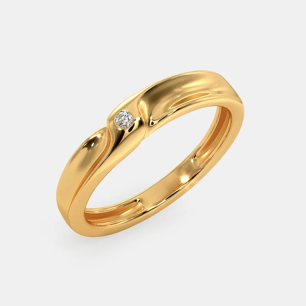 Buy quality 22k Gold Single Stone Plain Ladies And Gents Ring in Ahmedabad