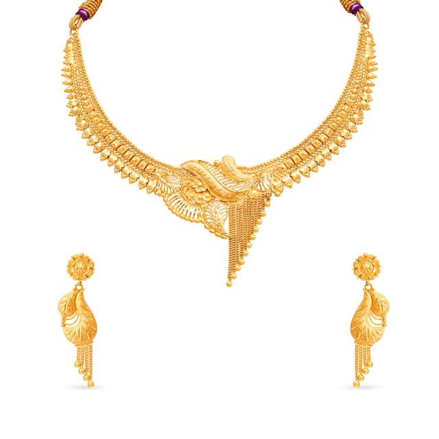 22k Gold Grand Design Necklace Set