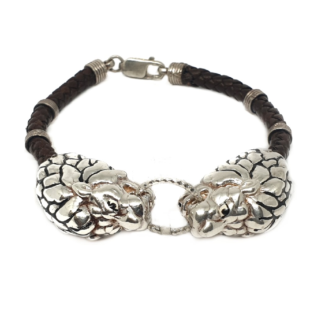 Lion Head Woven Cuff Bracelet | Mexican Silver Store | Taxco 925