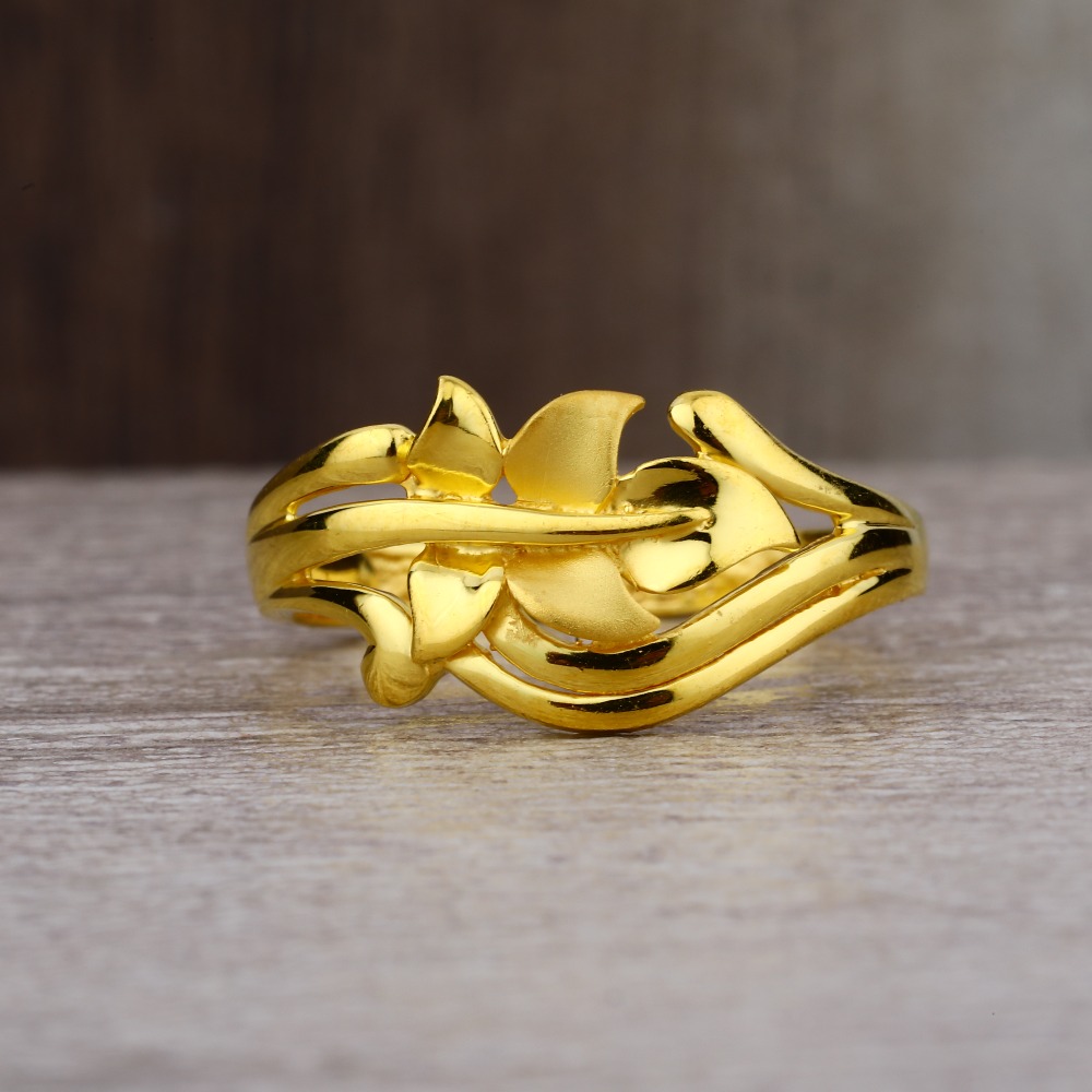 Ladies 916 Gold Plain Ring -LPR44