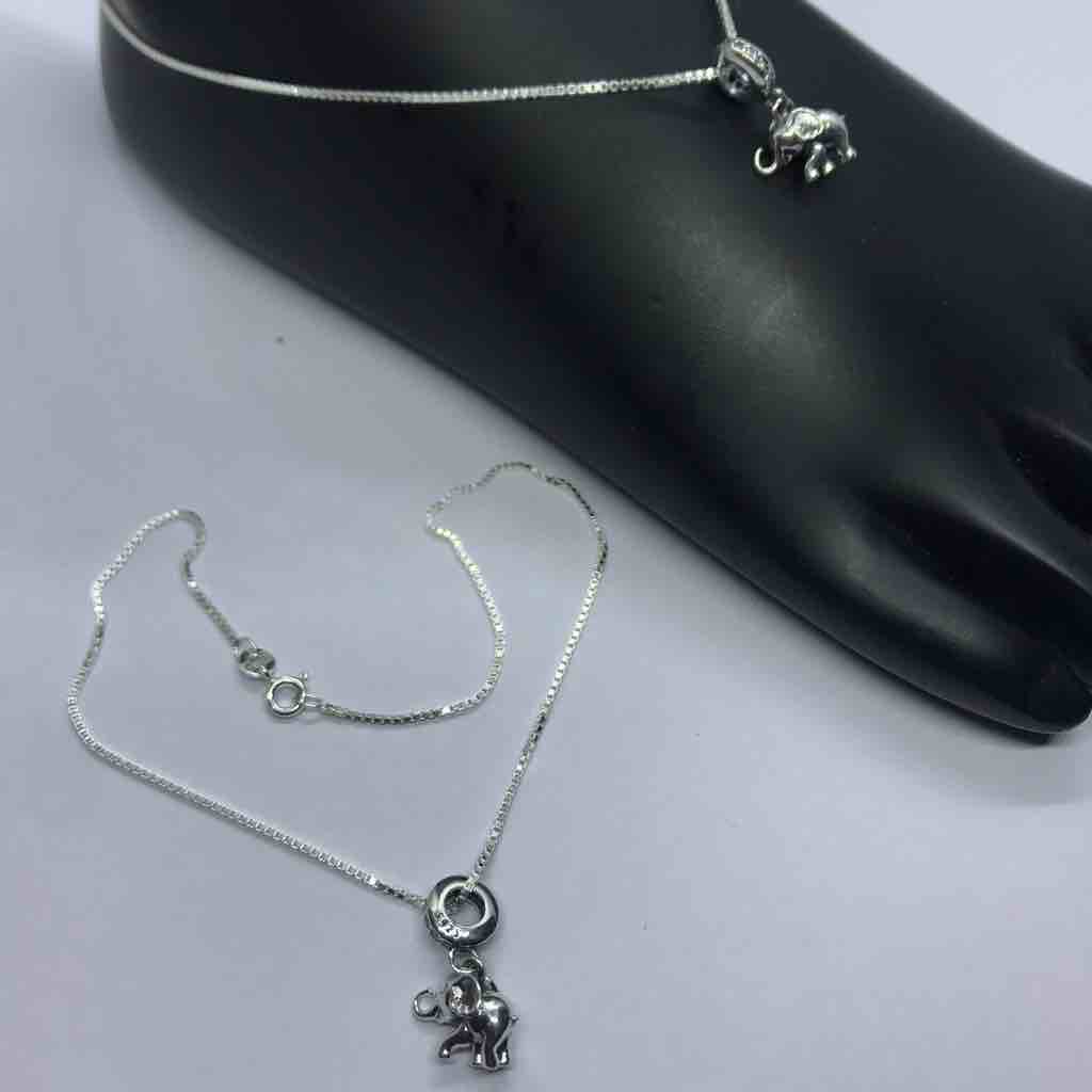 925 sterling silver plain Anklets with pendora charms