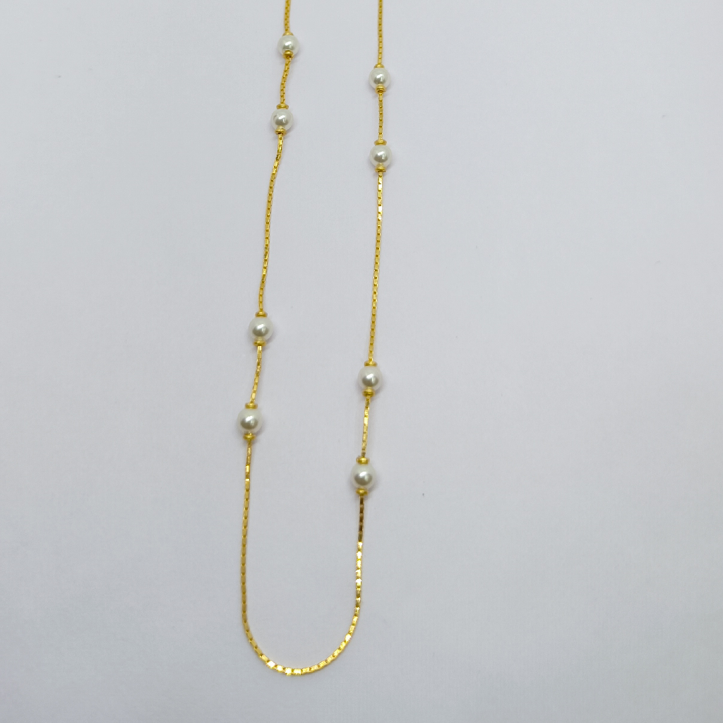 916 Gold Fancy Gold Pearl Chain