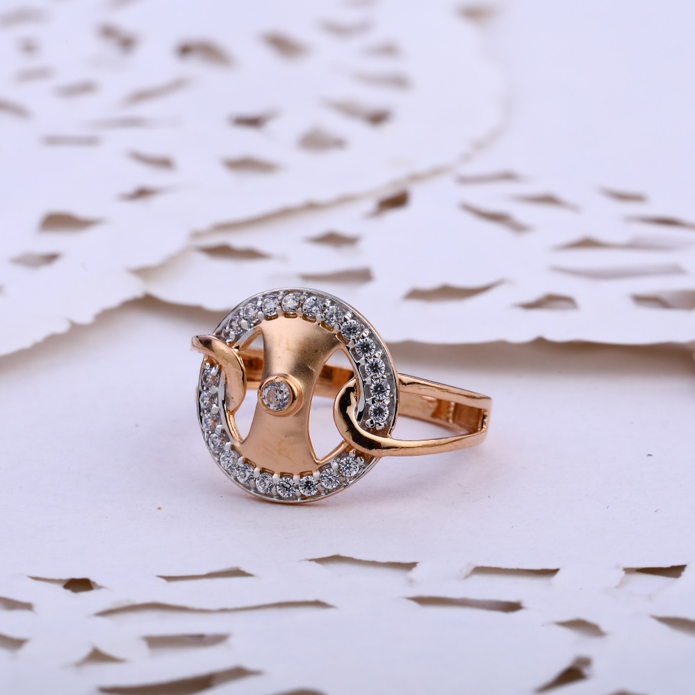 750 Rose Gold Fancy Hallmark Ladies Ring RLR824