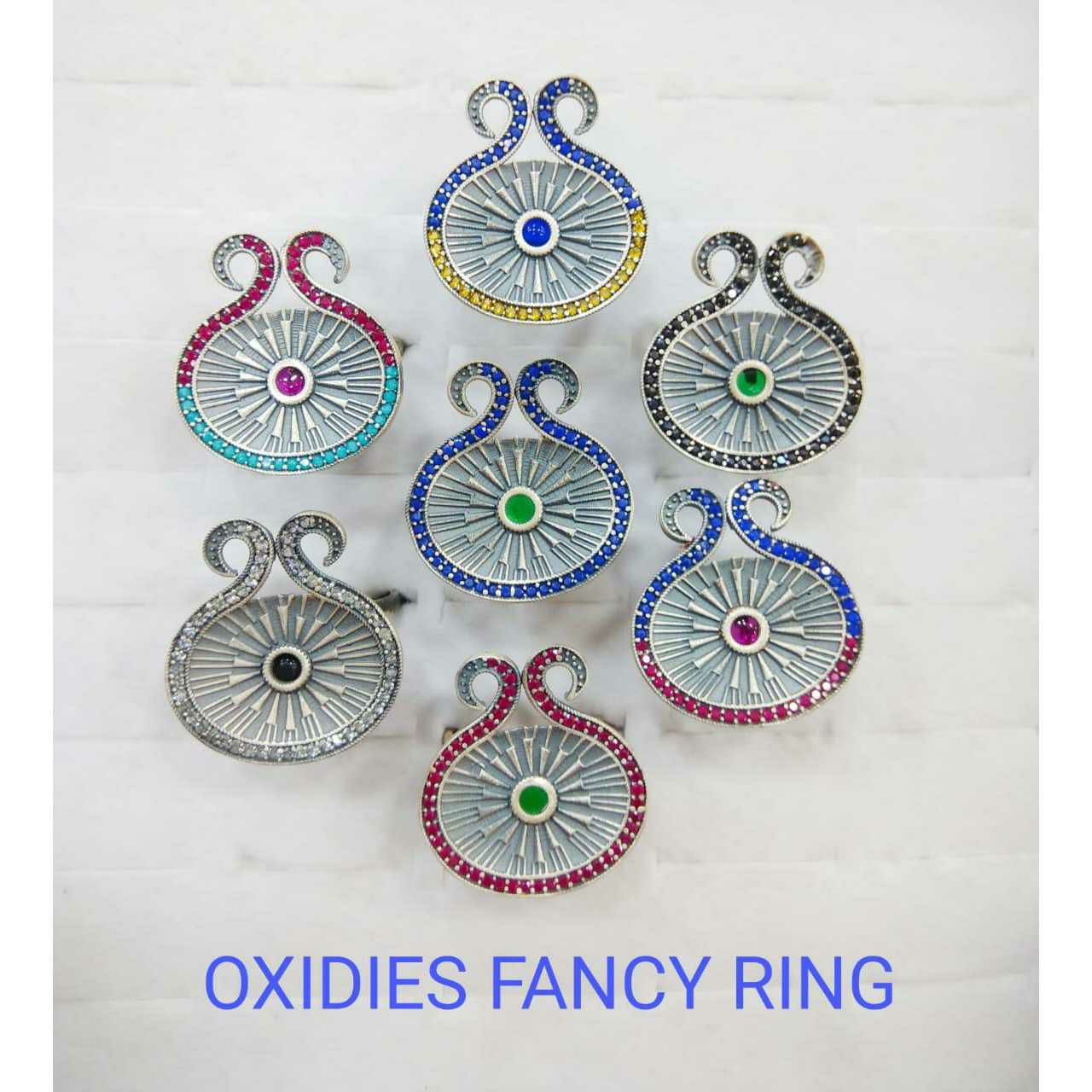 92.5 Sterling Silver Peacock Style Ring Ms-3184