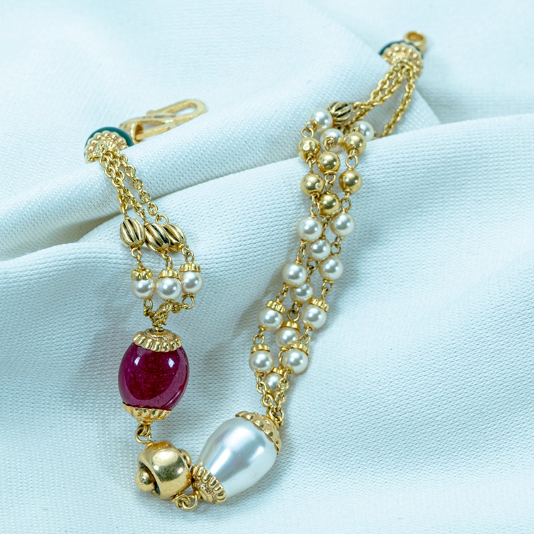 916 Gold Colorfully Antique Bracelet LB-587