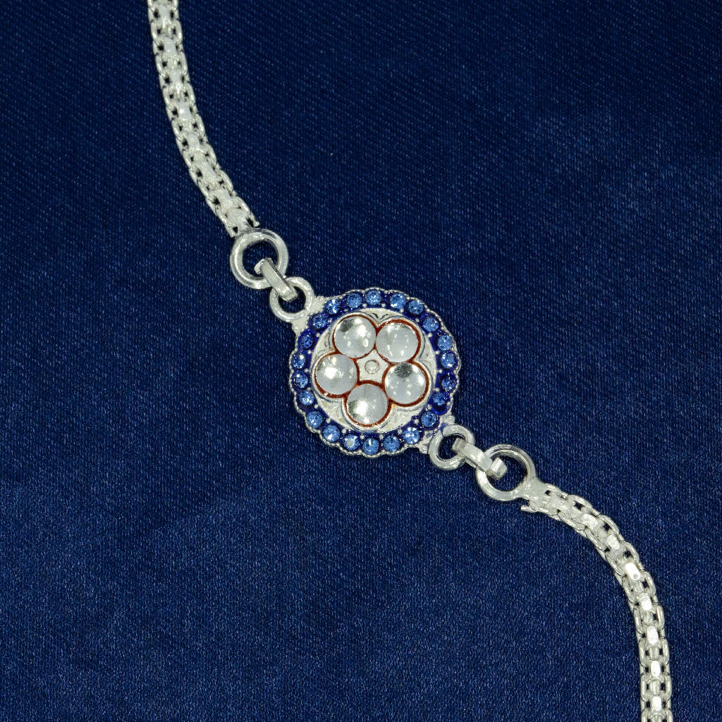 Handmade Silver Mangalsutra Bracelet with Black Spinel