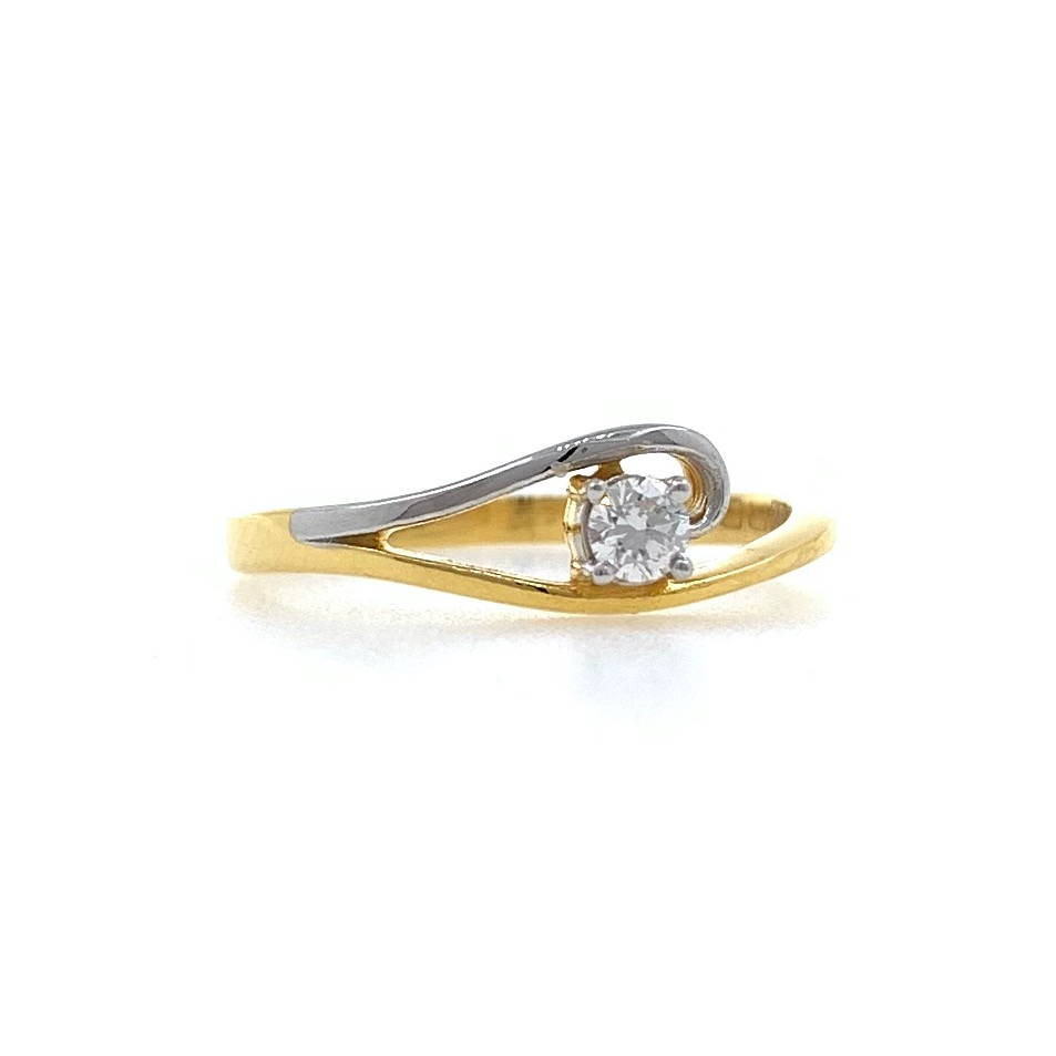 Classic solitaire diamond ring in 18k yellow gold - 1.730 gms - vvs ef 9 cents - 0lr73