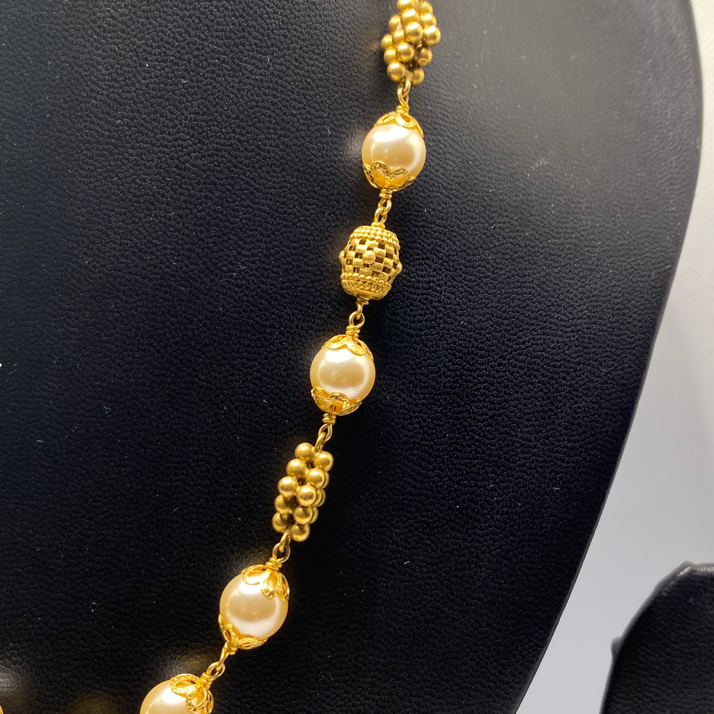 22k Gold Antique pearls necklace