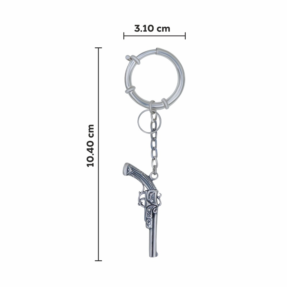 Gun 925 Silver Keychain