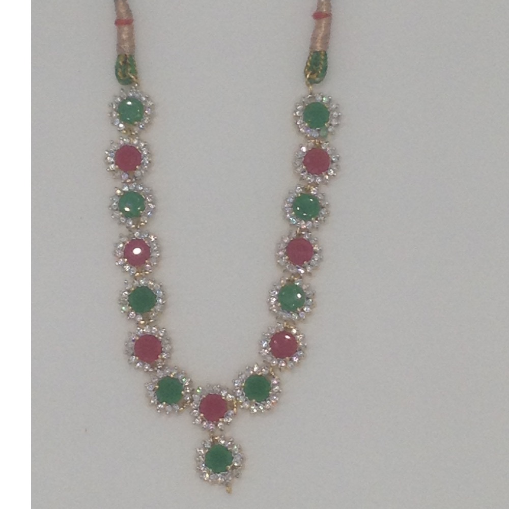 Multicolour cz stones necklace set  jnc0049