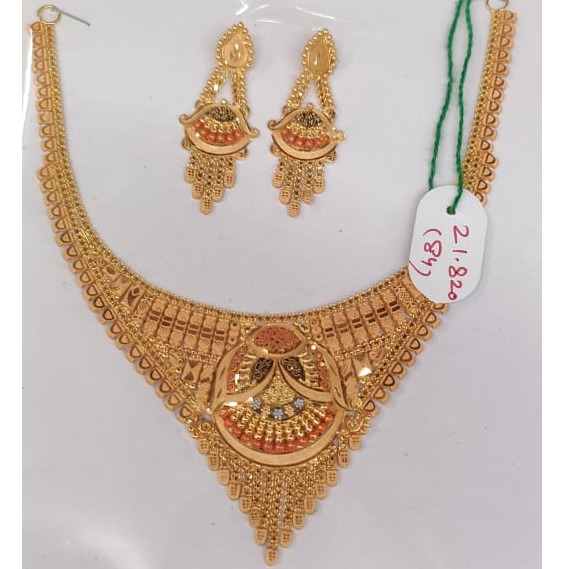 22 carat gold ladies necklace set RH-LN924