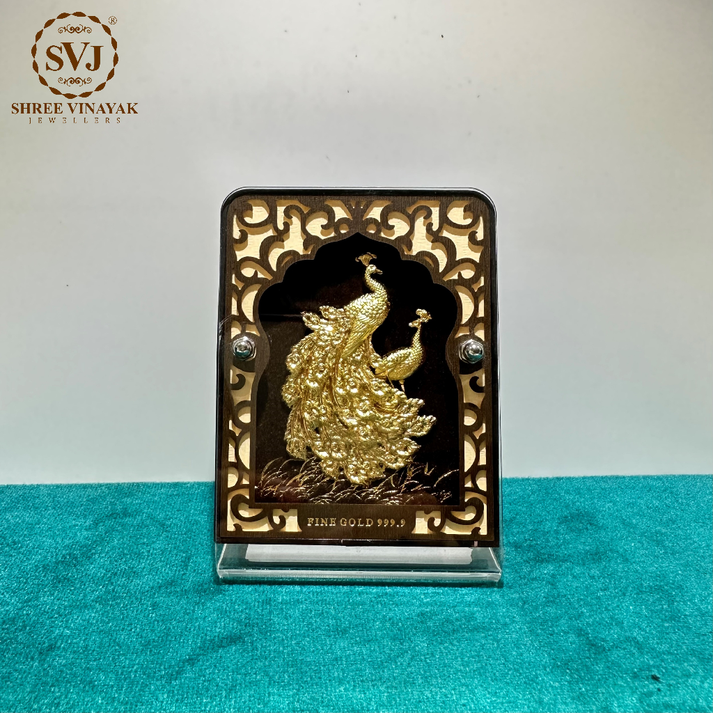 Gold Foil Peacock Frame