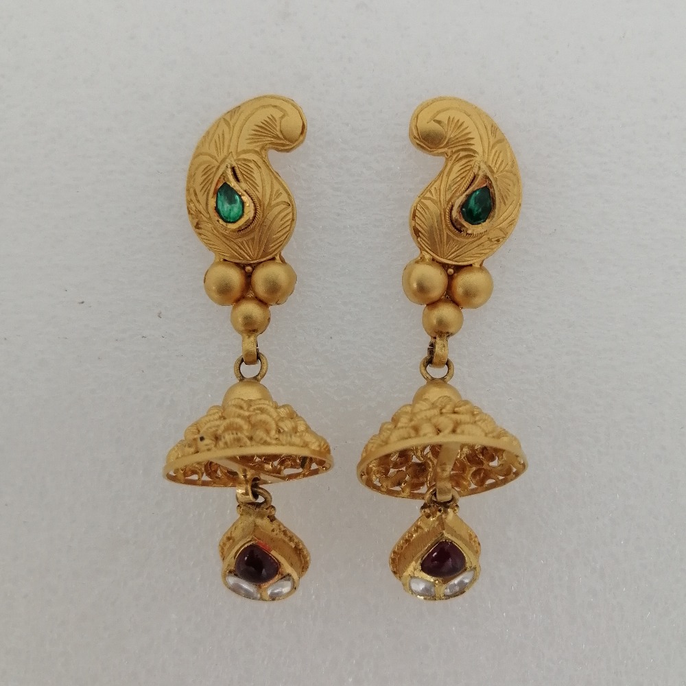 916 gold mango design earring for women vg-e01