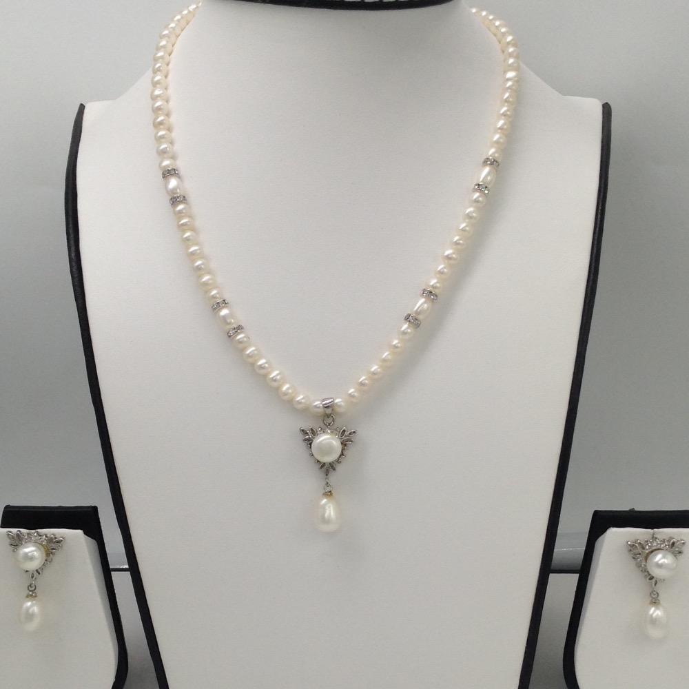 Freshwater pearls pendent set with potato pearls mala jps0091