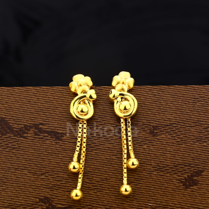916 Gold Hallmark Exclusive Ladies Plain Earrings LPE350