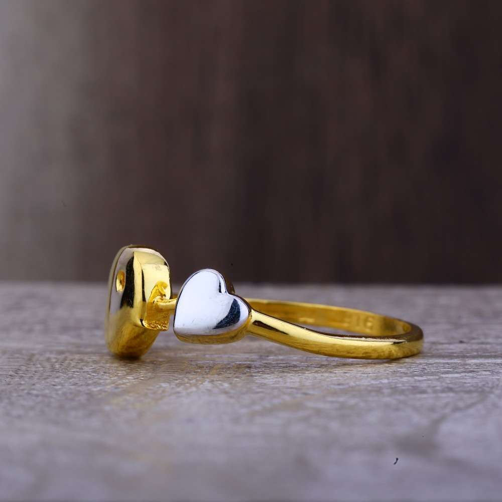 Ladies 22K Gold Heart Design Ring -LPR71