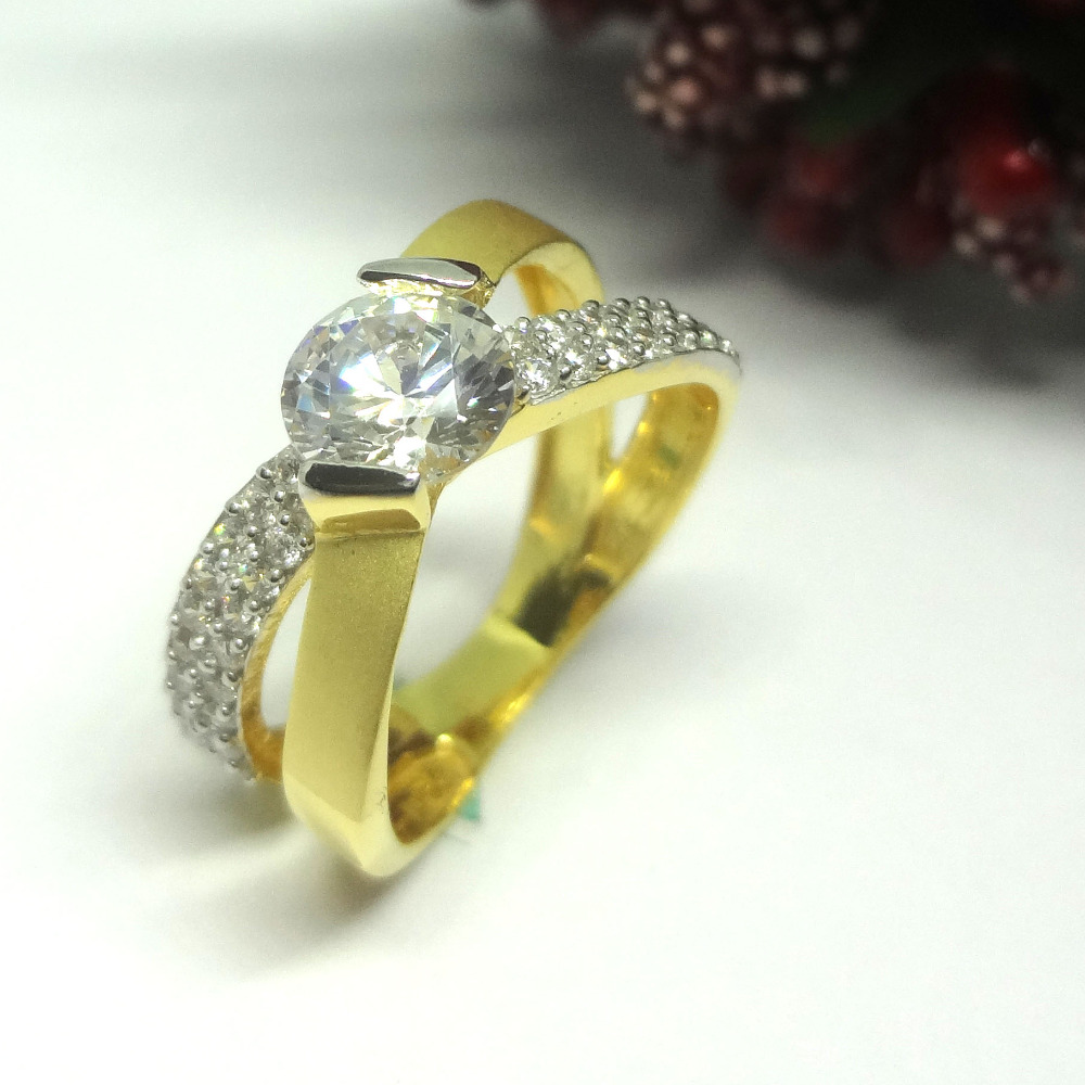 916 gold cz diamond ladies ring