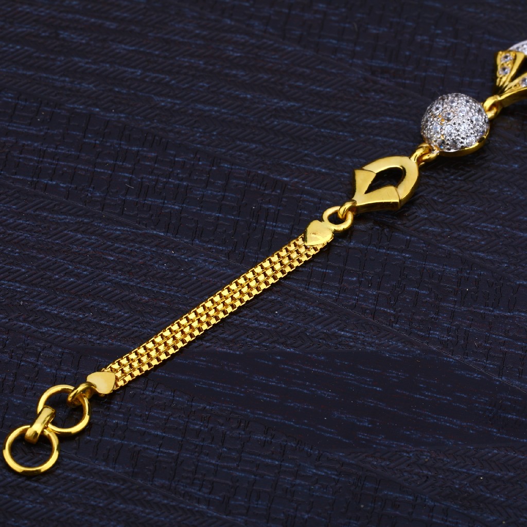 22K Gold Ladies Cz Bracelet-LB161