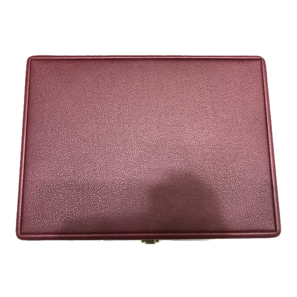 Jewellery mehroon leather stock box