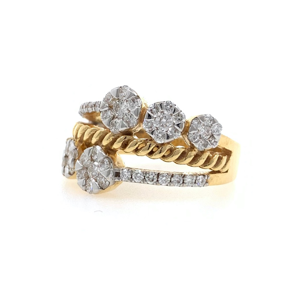 Bonum Diamond Ring with Six Pressure Setting in 18k Yellow Gold - 6.470 grams - VVS EF - 0.84 carats - 0LR58