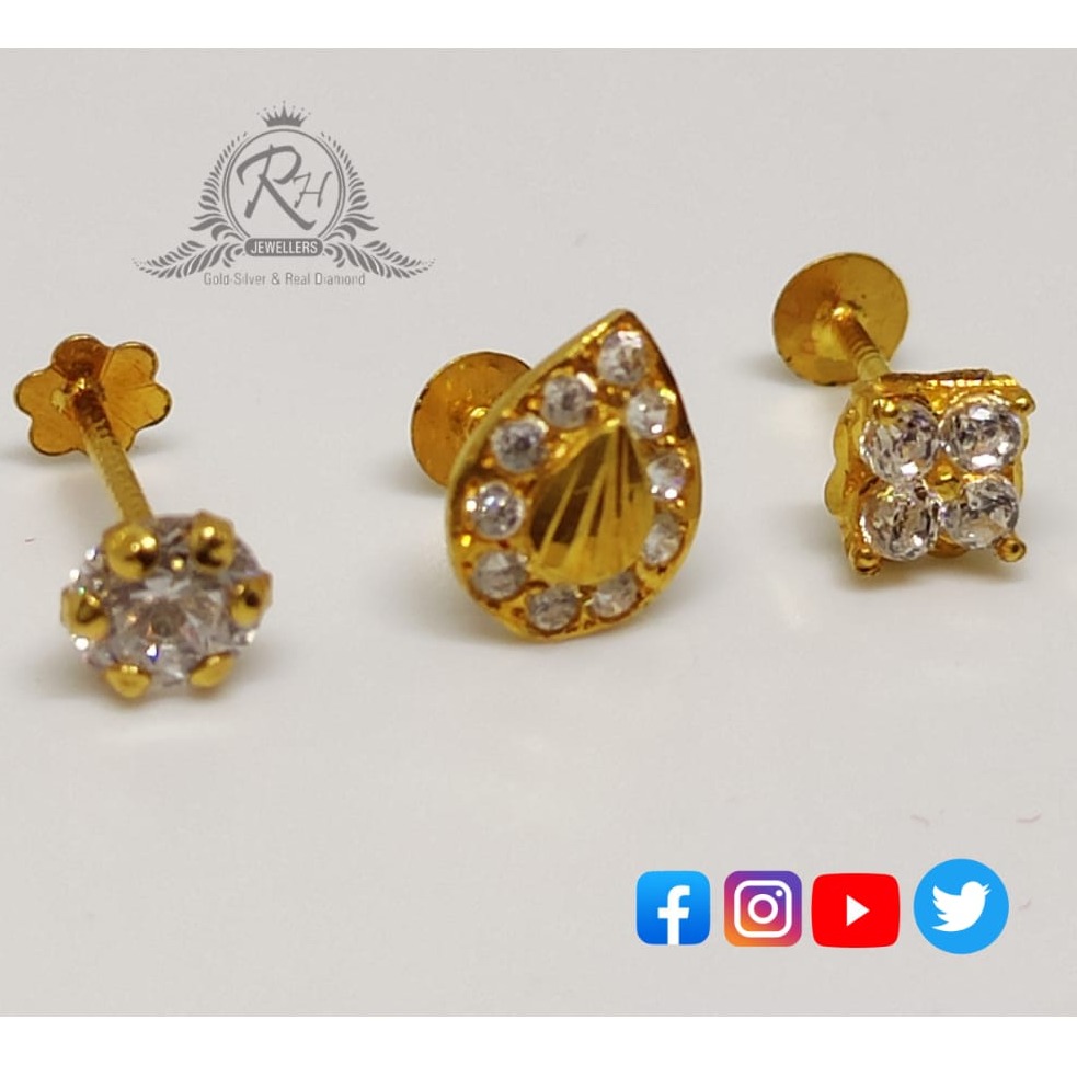 18 carat gold dimonds nose pins RH-NS208