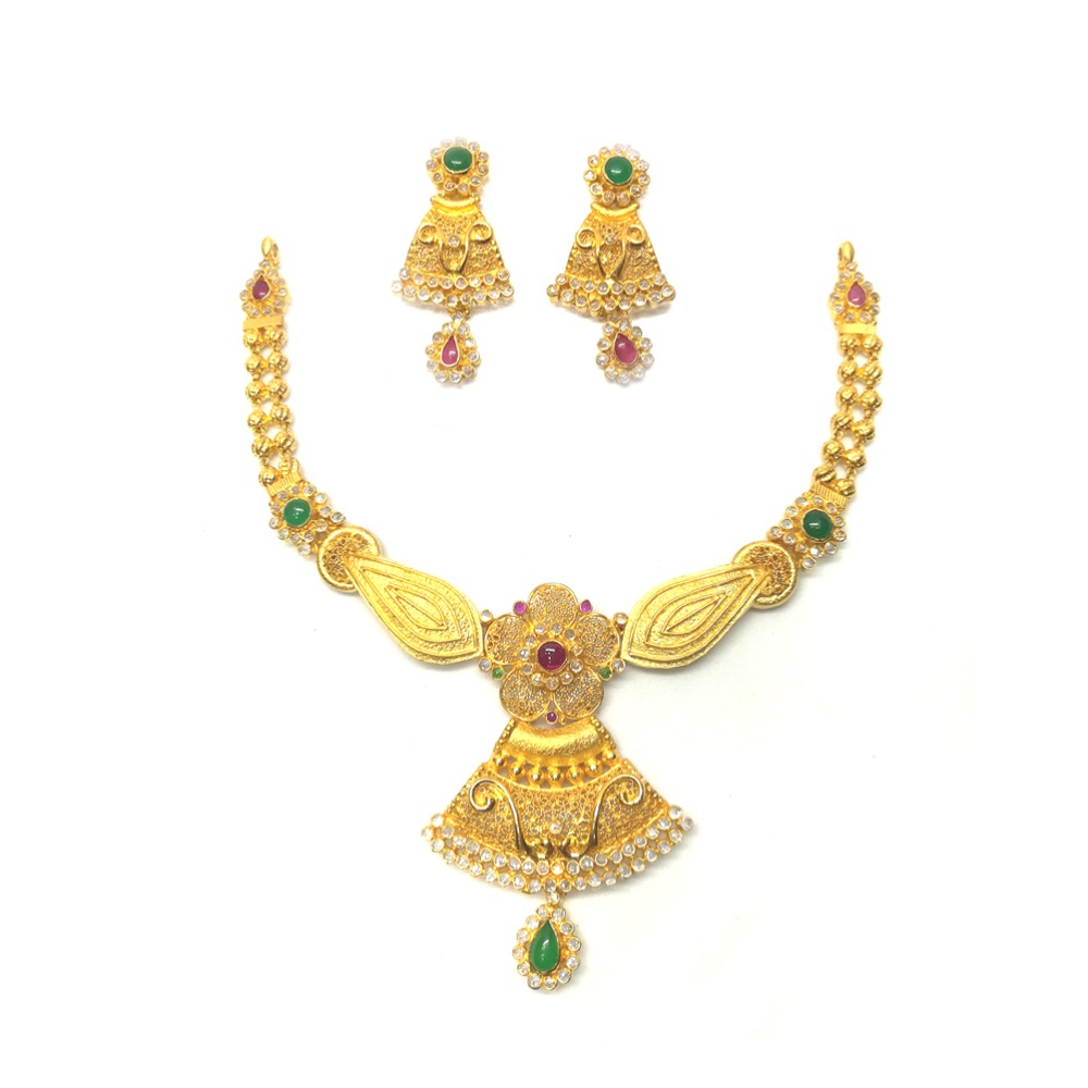 916 Yellow Gold Traditional Necklace Set