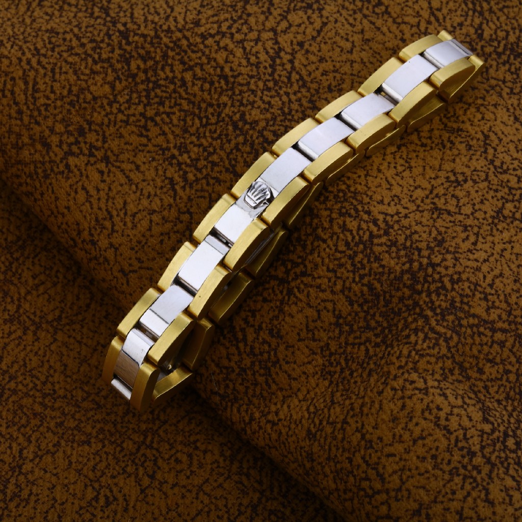 White Yellow Gold Italian 18K Bracelet-MIB03