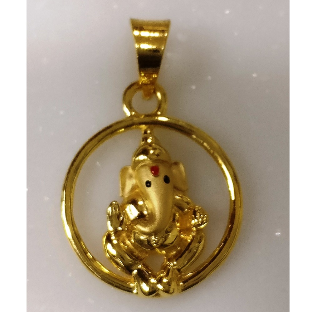 22kt gold plain casting lord ganesha pendant