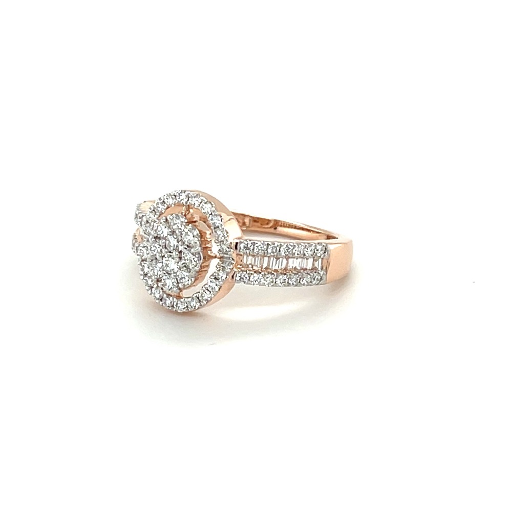 14k Rose Gold and Diamond Halo Engagement Ring