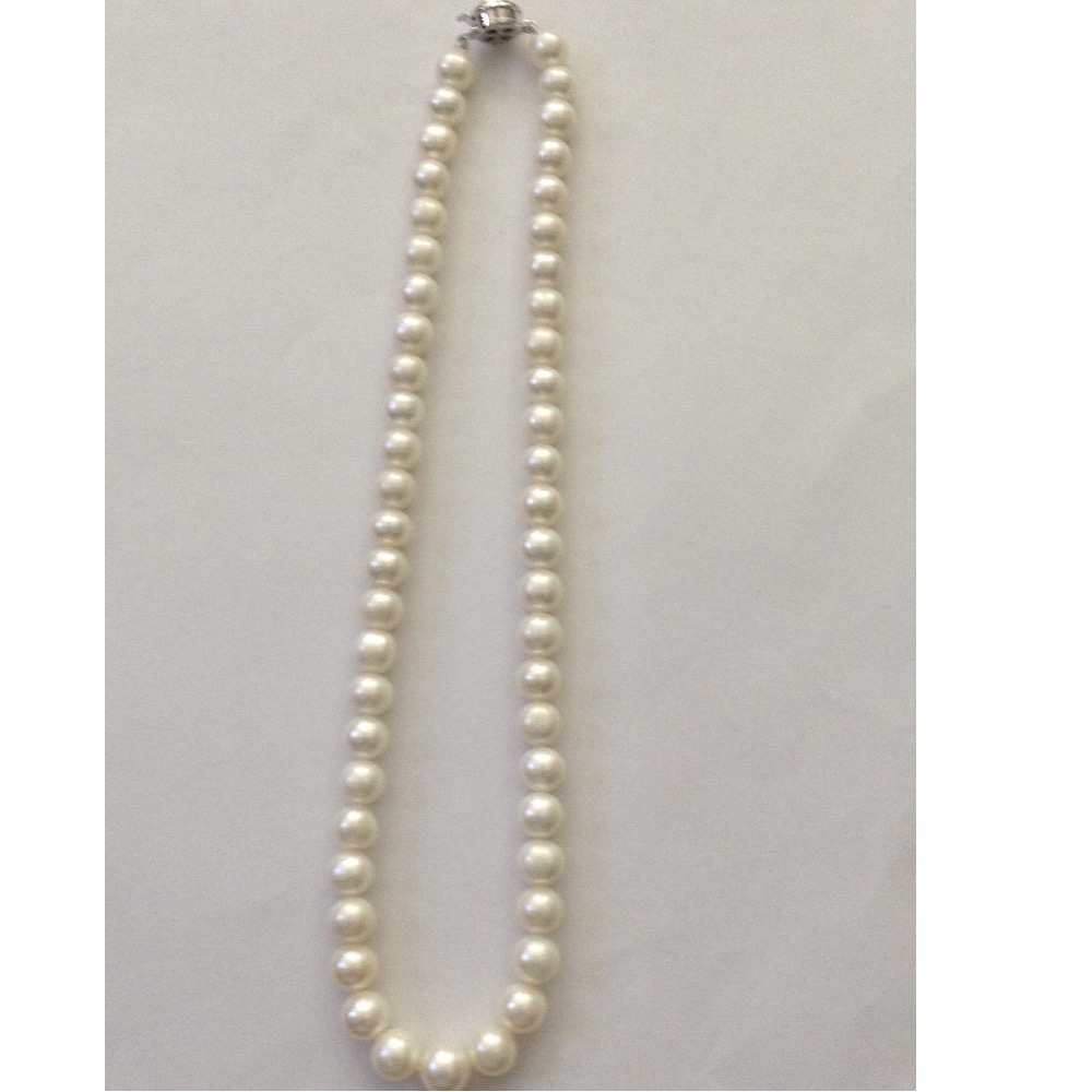 Freshwater white round graded pearls strand JPM0101