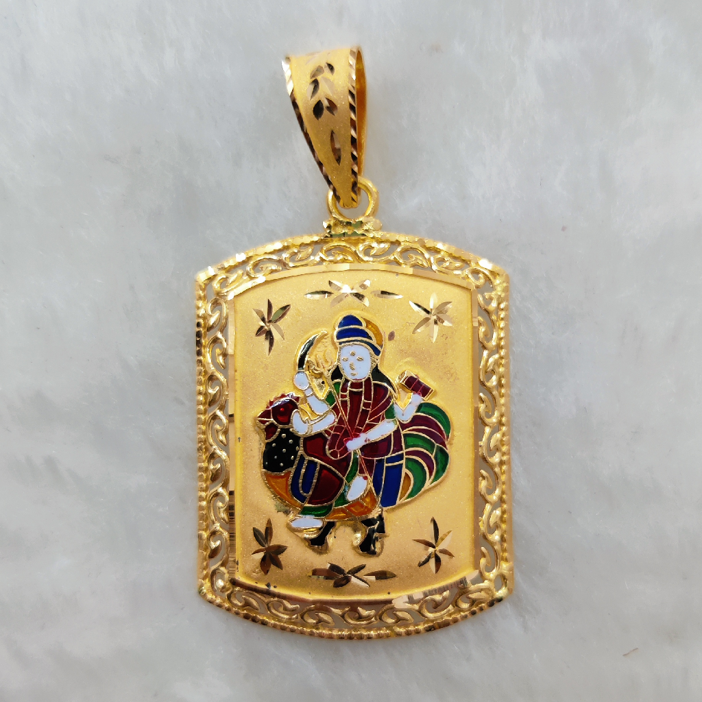 916 gold fancy  bahuchar maa minakari pendant