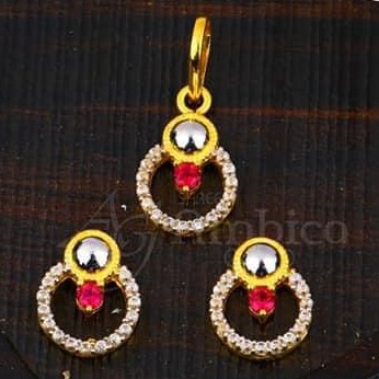 22KT Gold Chain Pendal Set RH-CPS004