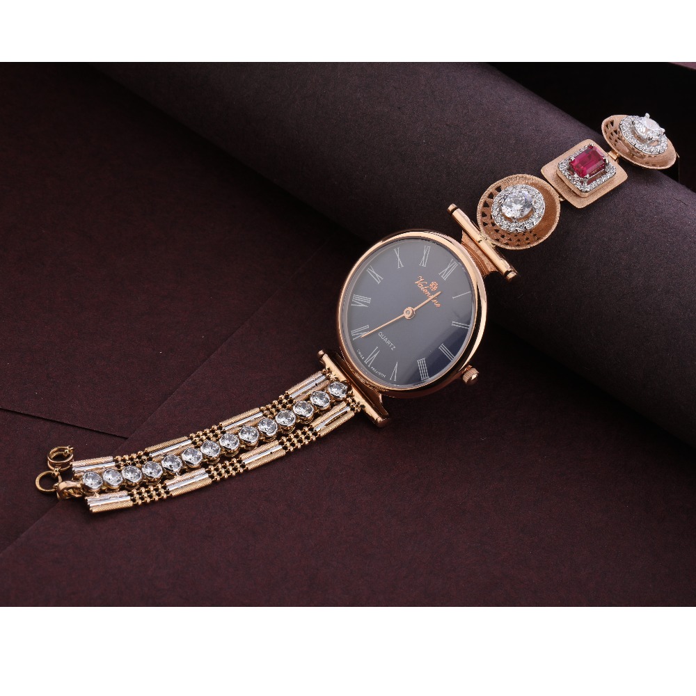 18K Rose Gold CZ Classic Hallmark  Watch RLW301