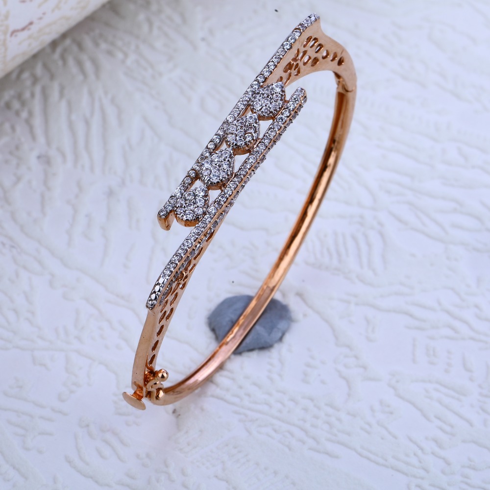 750 Rose Gold stylish Hallmark Women's Kada RLKB178
