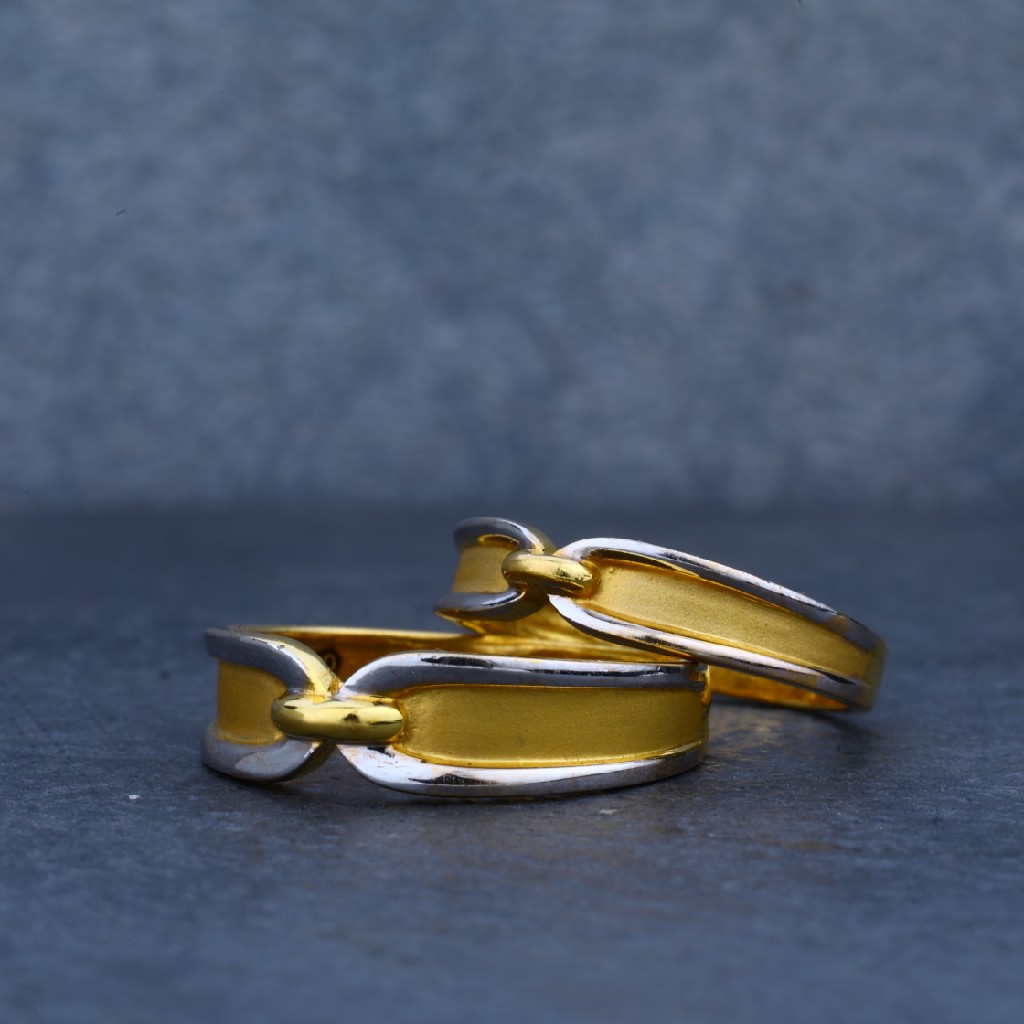916 Gold Fancy Plain Couple Gold Ring-CR15