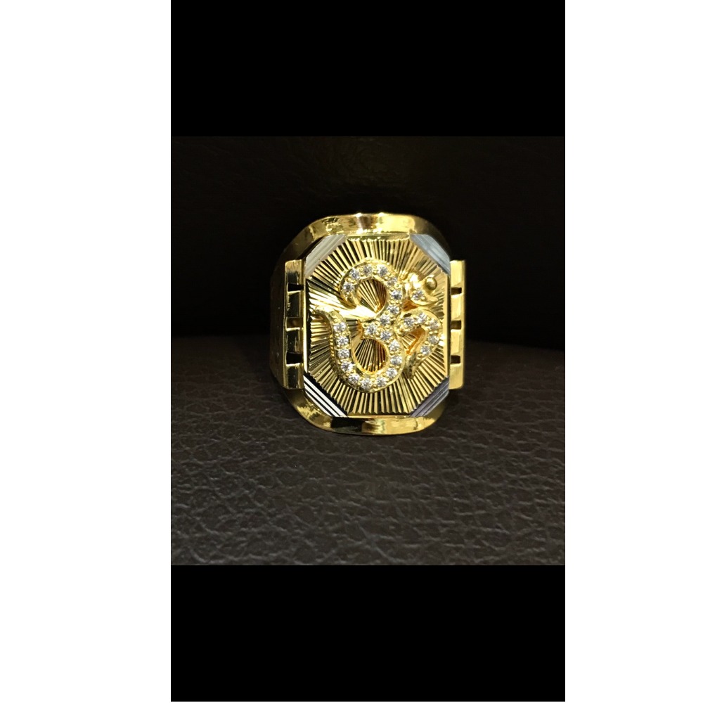 916 Gold Om Design Ring For Men 