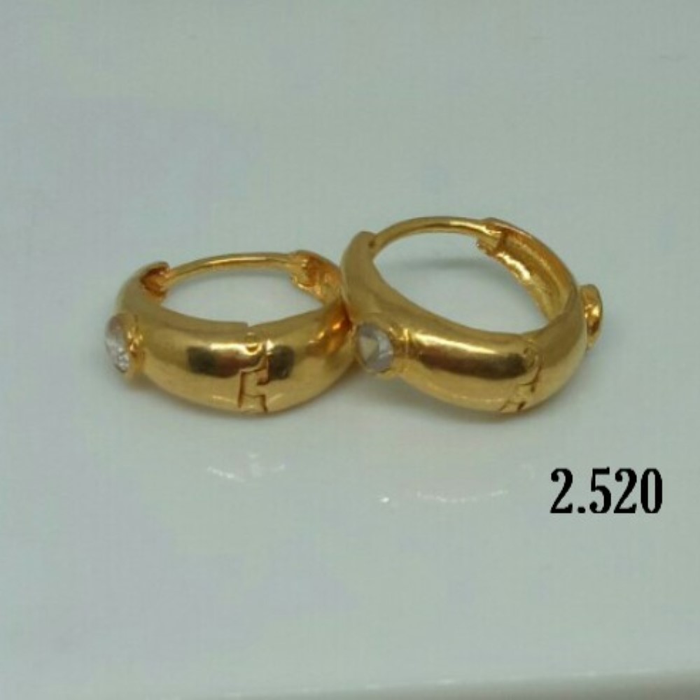 18K Gold Plain Classic Earrings