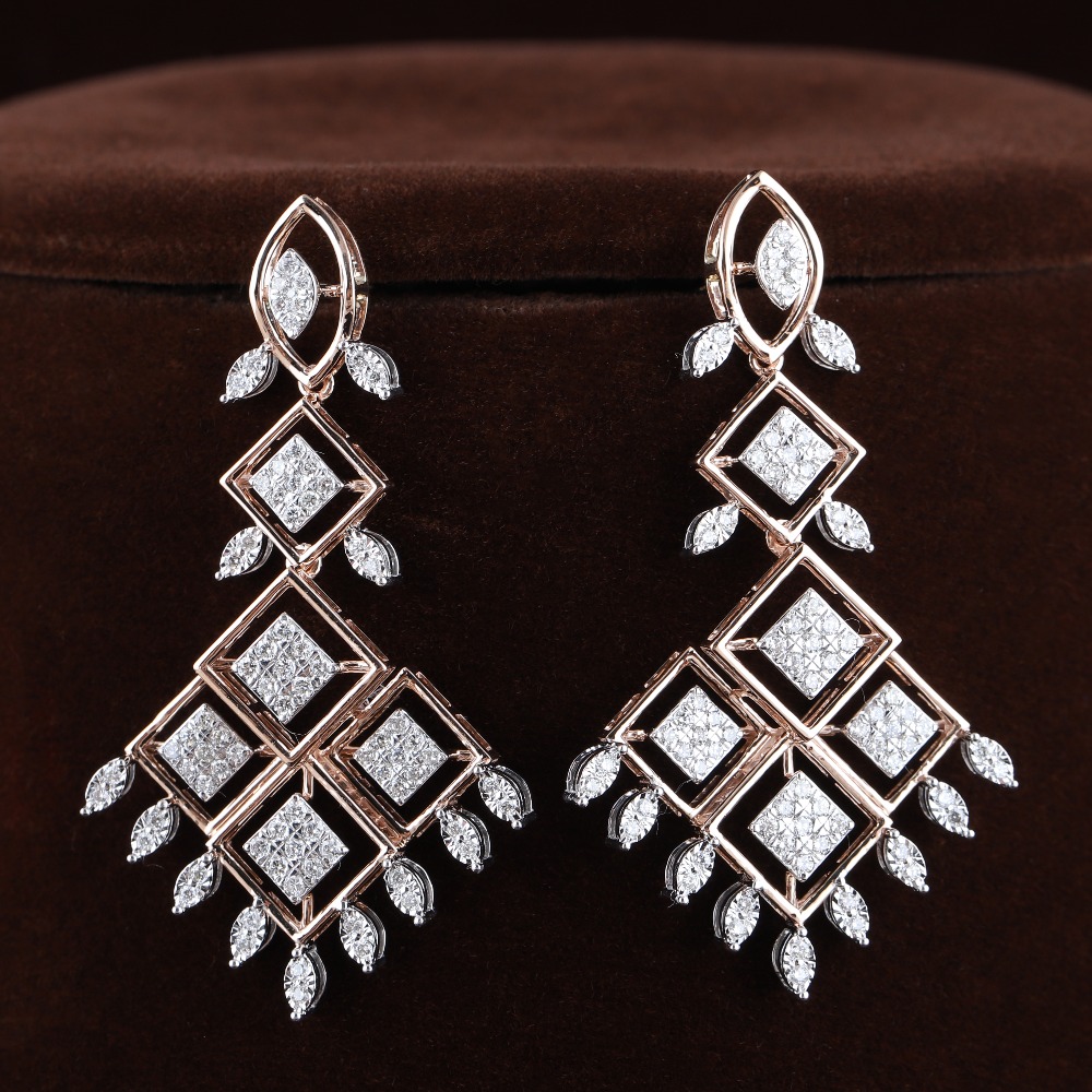 Real Diamonds Daily Wear Traditional Close Set Diamond Earrings 1297g  22Kt
