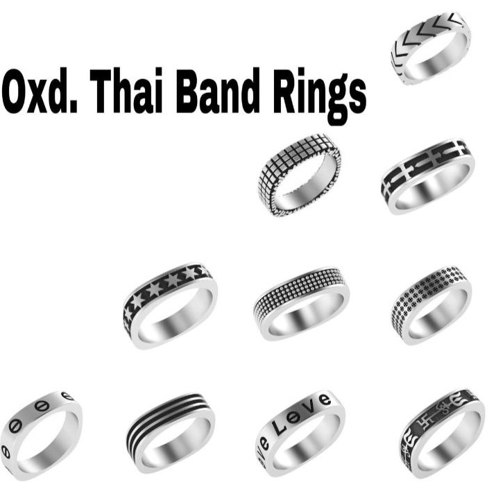 925 starling silver thai band oxdised rings RH-925R