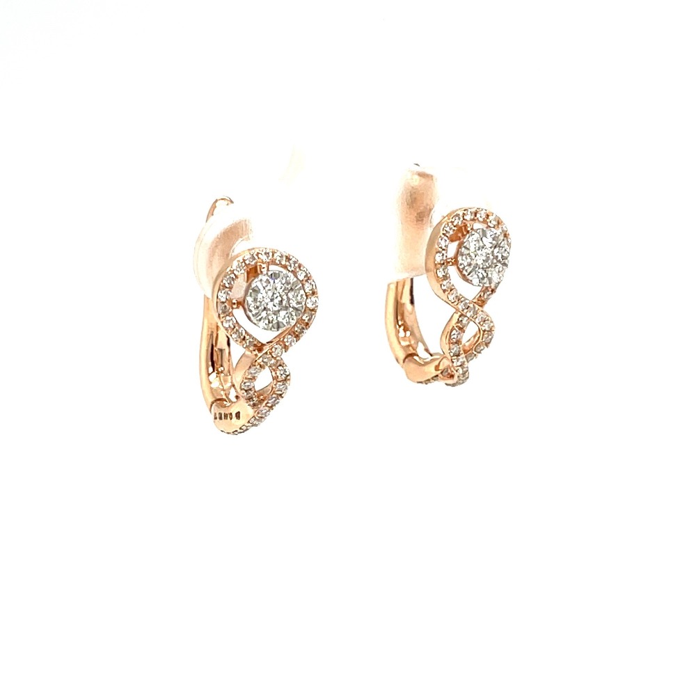Mona Diamond Hoops Earring in Rose Gold