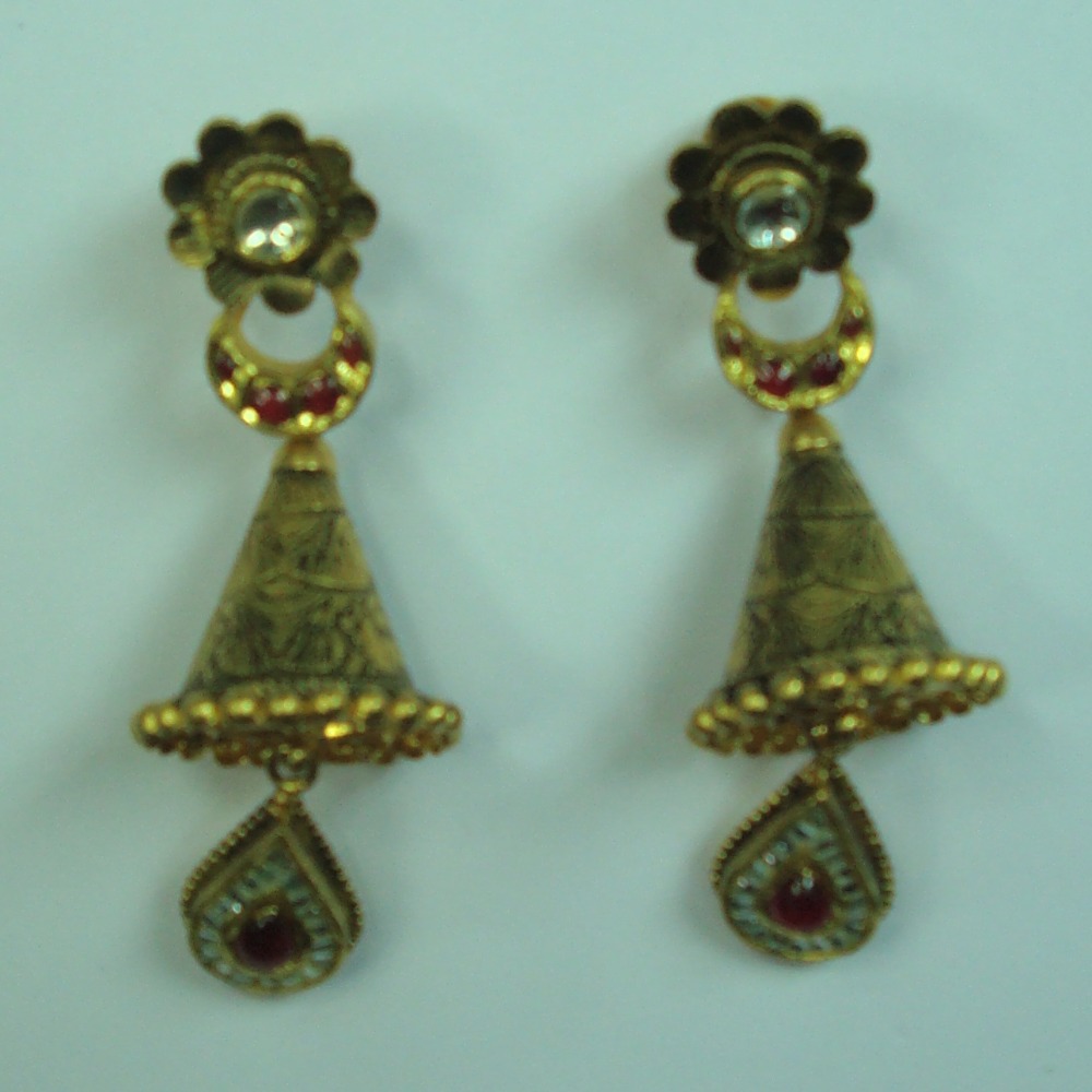 Antique kundan earrings-akm-er-008