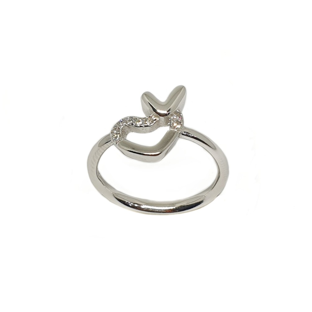 925 Sterling Silver Heart Shape Designer Ring MGA - LRS3463