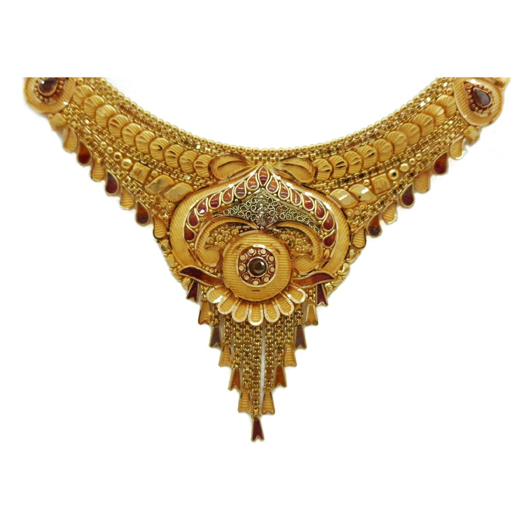 22k Gold Culcutti Necklace with Earrings